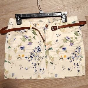 Organic cotton mini jeans floral skirt from H&M